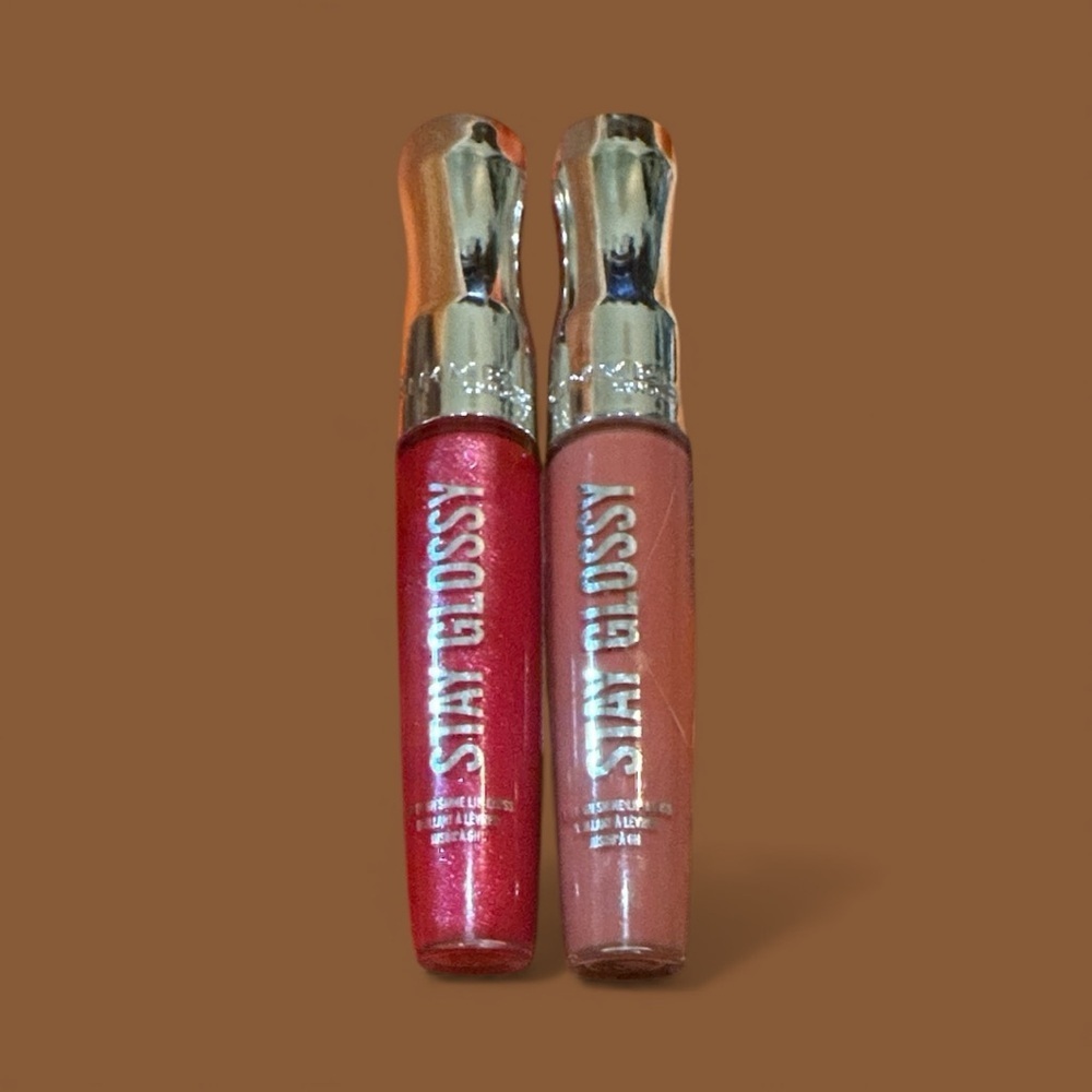 Rimmel London Stay Glossy Lip Gloss Duo - Sparkling Red and Soft Nude - Picture 9 of 9